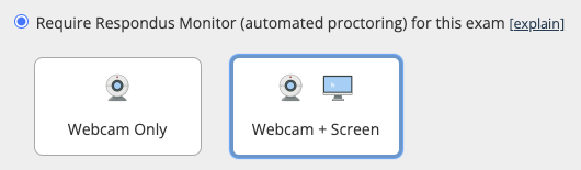 How does the screen recording option in Respondus Monitor work 