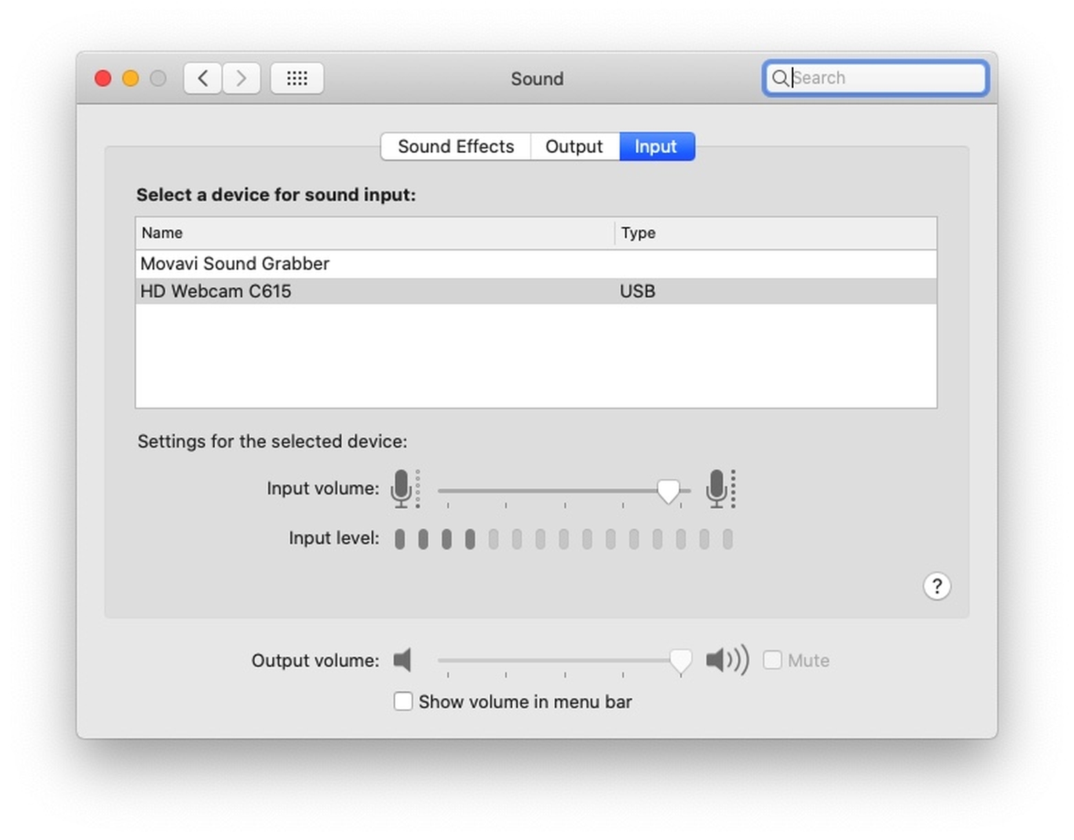 Mac sound settings