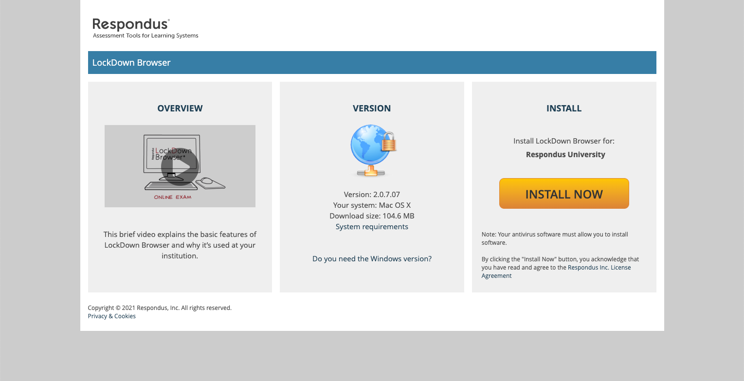 respondus lockdown browser download mac